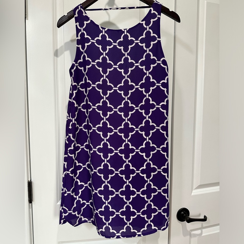 Low back purple tunic dress
